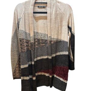 NIC+ZOE Multicolor Open-Front Cardigan – Shell Collar